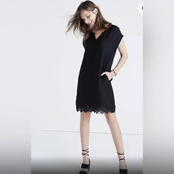Madewell | Dresses | Madewell Black Shift Mini Dress With Pockets Lace Trim Xs Oversized | Poshmark Madewell | Dresses | Madewell Black Shift Mini Dress With Pockets Lace Trim Xs Oversized | Poshmark